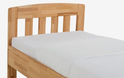 Holzbett massiv Jasmine | Kernbuche geölt | 120x220 | Kopfteil 1 ohne Fußteil