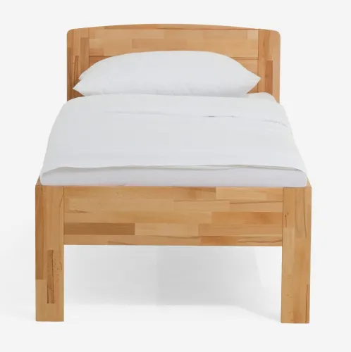 Holzbett massiv Jasmine | Kernbuche geölt | 90x190 | Kopfteil 2 ohne Fußteil
