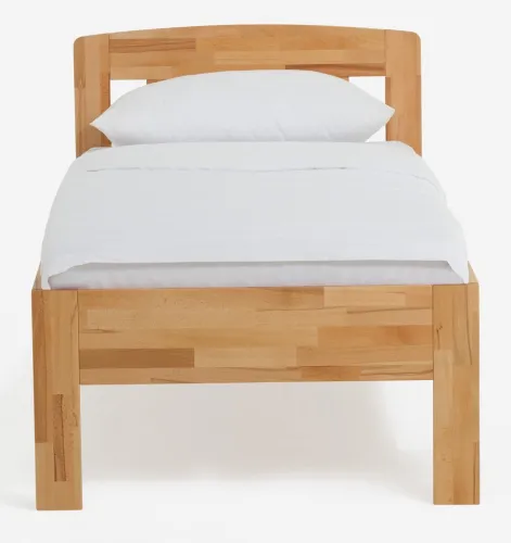 Holzbett massiv Jasmine | Kernbuche geölt | 90x220 | Kopfteil 1 ohne Fußteil