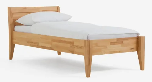 Holzbett massiv Jasmine | Kernbuche geölt | 90x220 | Kopfteil 3 ohne Fußteil