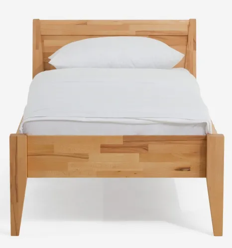 Holzbett massiv Jasmine | Kernbuche geölt | 90x220 | Kopfteil 3 ohne Fußteil