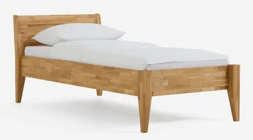 Holzbett massiv Jasmine | Wildeiche honig geölt | 100x210 | Kopfteil 2 ohne Fußteil