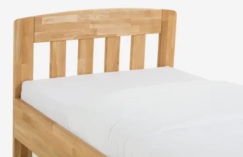 Holzbett massiv Jasmine | Wildeiche honig geölt | 120x190 | Kopfteil 1 ohne Fußteil