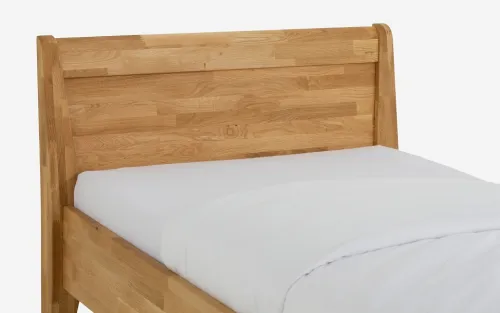 Holzbett massiv Jasmine | Wildeiche honig geölt | 90x190 | Kopfteil 2 mit Fußteil