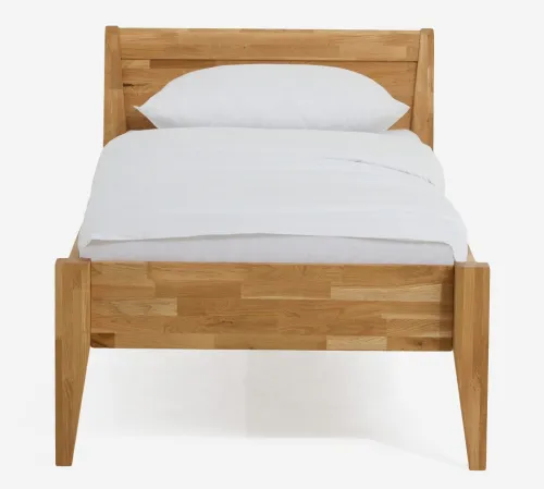 Holzbett massiv Jasmine | Wildeiche honig geölt | 90x190 | Kopfteil 2 ohne Fußteil