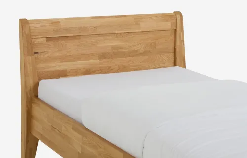 Holzbett massiv Jasmine | Wildeiche honig geölt | 90x220 | Kopfteil 2 ohne Fußteil