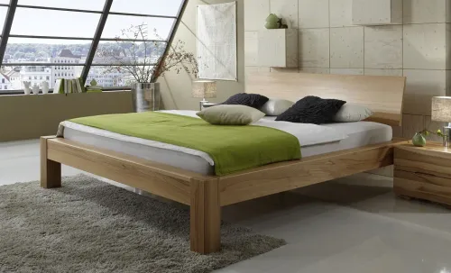 Holzbett massiv Lotus | Kernbuche geölt | verschiedene Größen 140x210 Kopfteil 1
