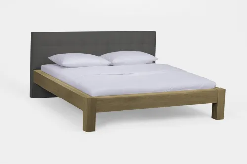 Holzbett massiv Lotus | Wildeiche Honig geölt | verschiedene Größen 180x210 Kopfteil 1