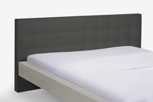 Holzbett massiv Lotus | Wildeiche weiß geölt | 180x200 | Kopfteil 2