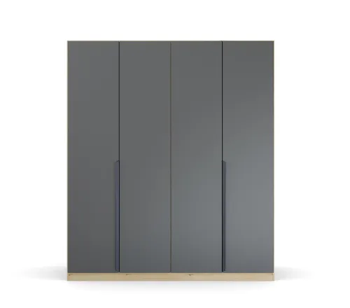 Kleiderschrank Drehtürenschrank Dark&Wood | 4-türig | grau metallic / Eiche Artisan | 181x210
