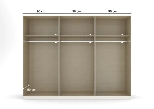 Kleiderschrank Drehtürenschrank Dark&Wood | 6-türig | grau metallic / Eiche Artisan | 271x210