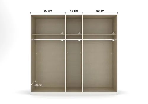 Kleiderschrank Drehtürenschrank Glamour | 5-türig | mit Schubkästen | weiß Hochglanz / alpinweiß | 226x210
