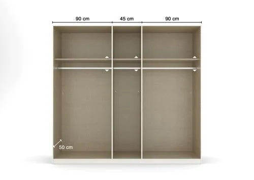 Kleiderschrank Drehtürenschrank Glamour | effektgrau Hochglanz / grau metallic | verschiedene Größen