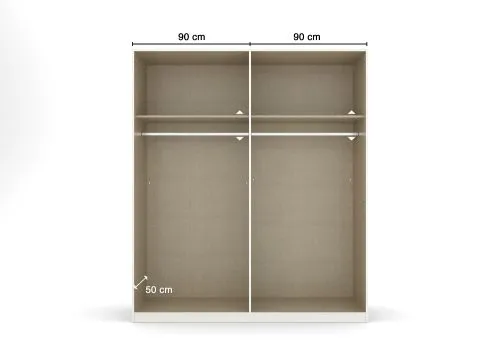 Kleiderschrank Drehtürenschrank Glamour | effektgrau Hochglanz / grau metallic | verschiedene Größen