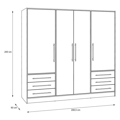 Kleiderschrank Drehtürenschrank Jupp | mit Schubkästen | Sandeiche / weiß | verschiedene Größen