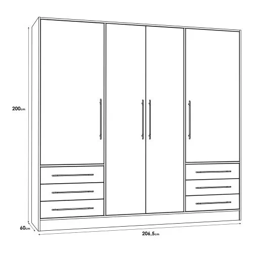 Kleiderschrank Drehtürenschrank Jupp | mit Schubkästen | Sonoma Eiche / weiß | verschiedene Größen