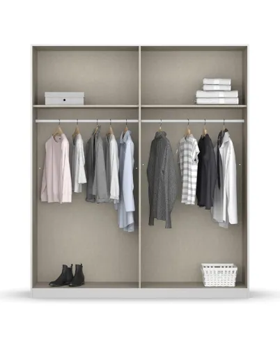 Kleiderschrank Drehtürenschrank Monostar | 4-türig | Alpinweiß 181 x 210 x 54 cm