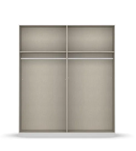 Kleiderschrank Drehtürenschrank Monostar | 4-türig | mit Glastüren | Alpinweiß | 181x210 | ohne Schubkasteneinsatz & Wäscheeinteilung