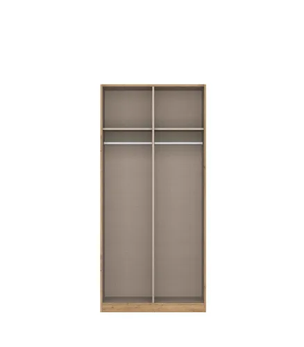 Kleiderschrank Drehtürenschrank Nidda | 2-türig | Alpinweiß / Eiche Artisan