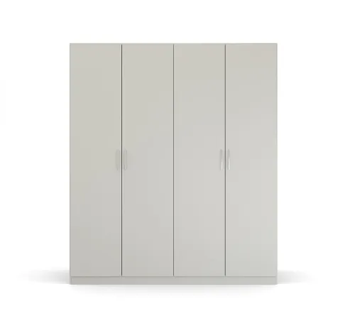Kleiderschrank Drehtürenschrank Quadra-Spin | 4-türig | seidengrau | 181x210 | Griff Pure