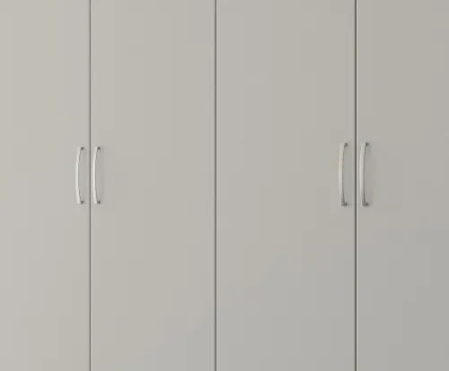 Kleiderschrank Drehtürenschrank Quadra-Spin | 4-türig | seidengrau | 181x210 | Griff Pure