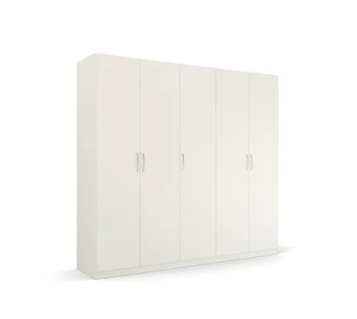 Kleiderschrank Drehtürenschrank Quadra-Spin | 5-türig | alpinweiß | 226x210 | Griff Pure