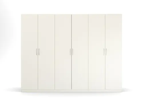 Kleiderschrank Drehtürenschrank Quadra-Spin | 6-türig | alpinweiß | 271x210 | Griff Pure