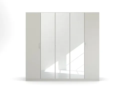 Kleiderschrank Drehtürenschrank Quadra-Spin | mit Spiegeltüren | seidengrau | verschiedene Größen
