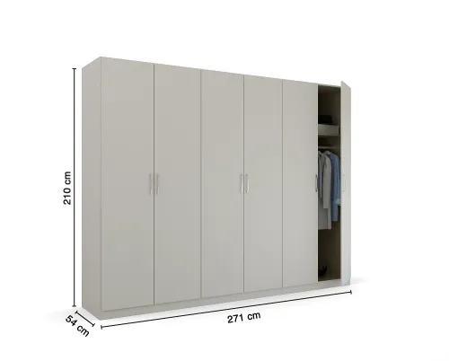 Kleiderschrank Drehtürenschrank Quadra-Spin | seidengrau | verschiedene Größen