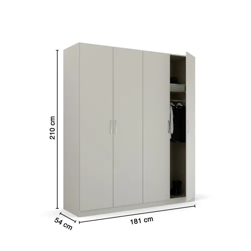 Kleiderschrank Drehtürenschrank Quadra-Spin | seidengrau | verschiedene Größen
