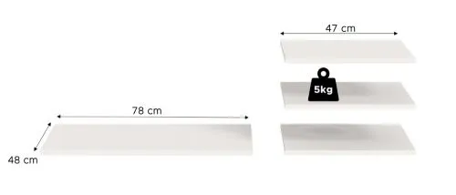 Kleiderschrank Oakland | mit 3 Türen & 4 Einlegeböden | weiß