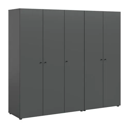 Kleiderschrank Set Darwin | 2-teilig | mit 2 & 3 Türen | anthrazit