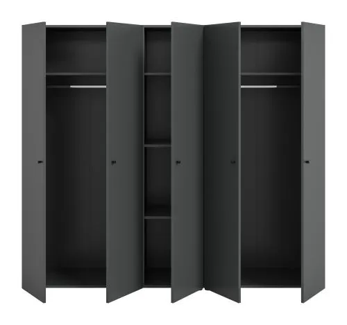Kleiderschrank Set Darwin | 2-teilig | mit 2 & 3 Türen | anthrazit