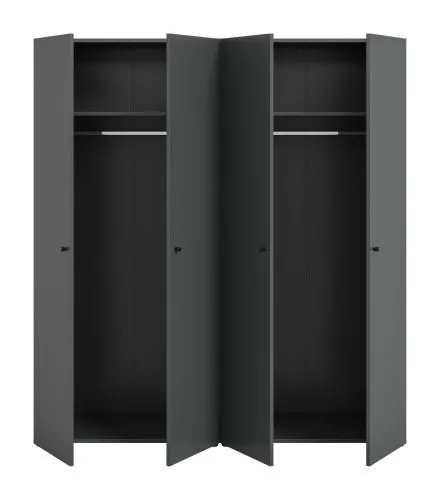 Kleiderschrank Set Darwin | 2-teilig | mit 2 Türen | anthrazit