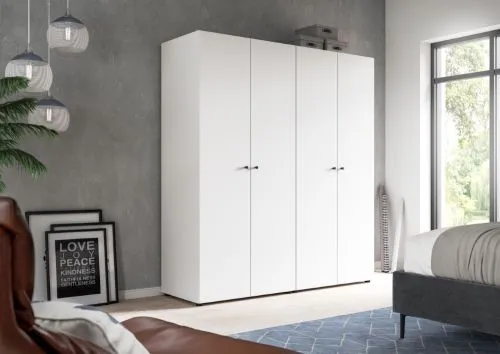 Kleiderschrank set Darwin | 2-teilig | mit 2 Türen | weiß