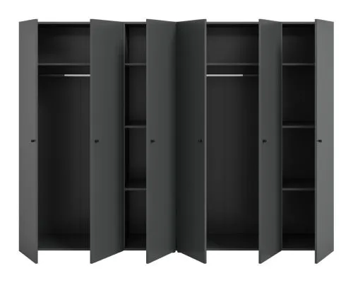 Kleiderschrank Set Darwin | 2-teilig | mit 3 Türen | anthrazit
