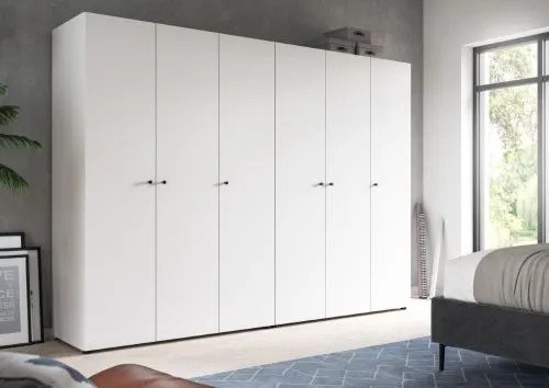 Kleiderschrank set Darwin | 2-teilig | mit 3 Türen | weiß