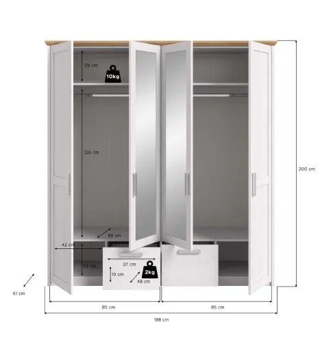 Kleiderschrank Verona | mit Spiegeltüren | Artisan / Sibiu Lärche