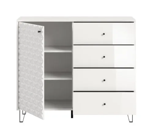 Kommode Prisma 2 | mit 4 Schubkästen | weiß