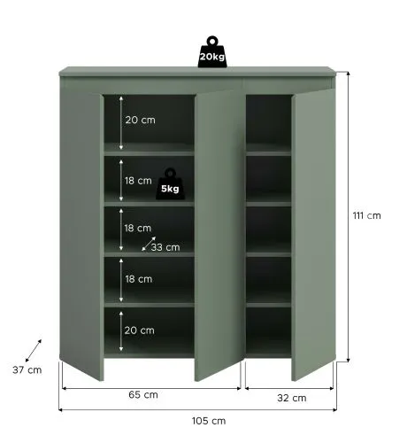 Kommode Scarpa | 105 x 110cm | Smoke green