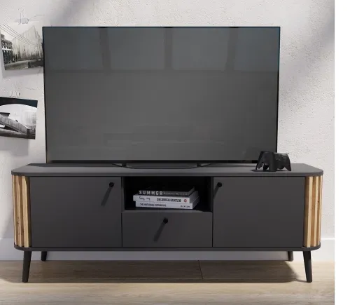 Lowboard TV-Board Pure | grau / Artisan Eiche