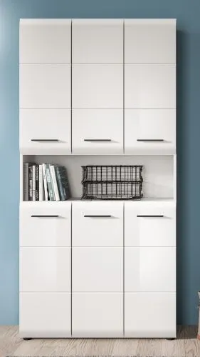 Mehrzweckschrank Ice | weiß / weiß Hochglanz