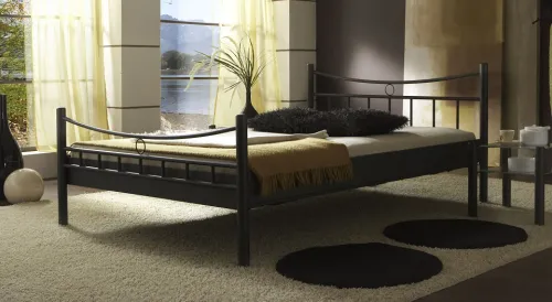Metallbett Iris 2 | schwarz | 180x210 | mit Fußteil