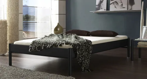 Metallbett Iris 3 | schwarz Struktur | 200x210