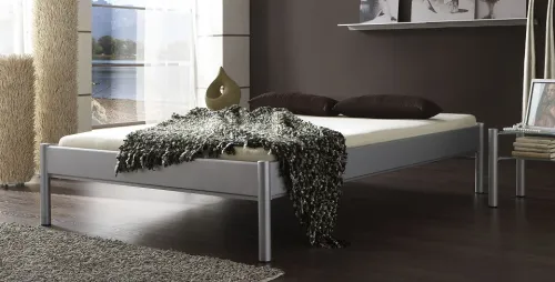 Metallbett Iris 3 | silber Struktur | 200x200