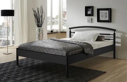 Metallbett Iris | mit Kopfteil | schwarz | 100x220