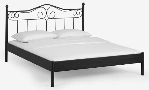 Metallbett Iris | schwarz / silber gewischt | 140x220 | ohne Fußteil