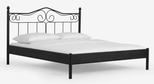 Metallbett Iris | schwarz / silber gewischt | 140x220 | ohne Fußteil
