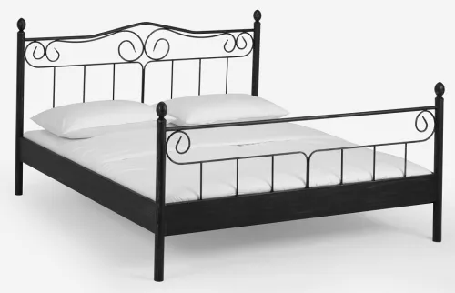 Metallbett Iris | schwarz / silber gewischt | 180x200 | mit Fußteil