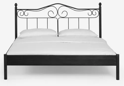 Metallbett Iris | schwarz / silber gewischt | 180x200 | ohne Fußteil